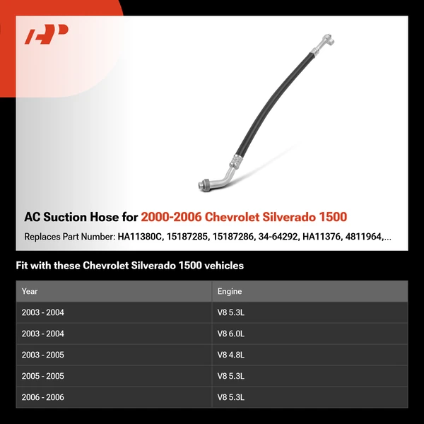 AC Suction Hose for 2000-2006 Chevrolet Silverado 1500
