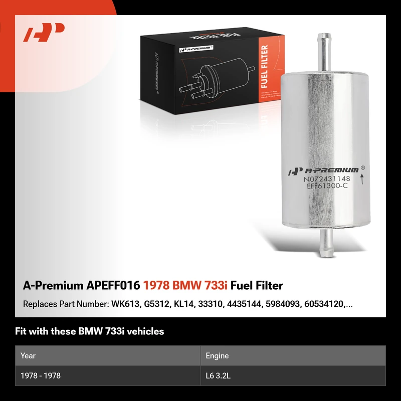 A-Premium APEFF016 1978 BMW 733i Fuel Filter