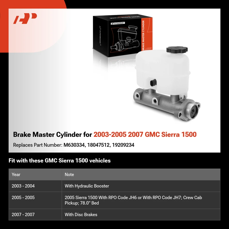 Brake Master Cylinder for 2003-2005 2007 GMC Sierra 1500