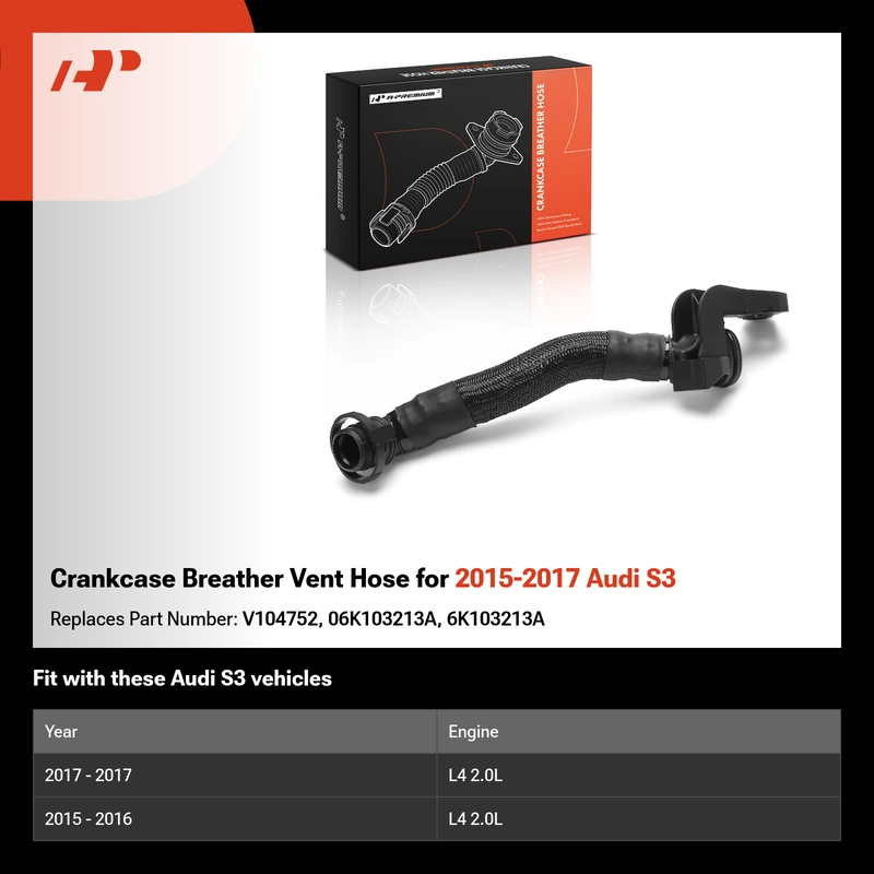 Crankcase Breather Vent Hose for 2015-2017 Audi S3