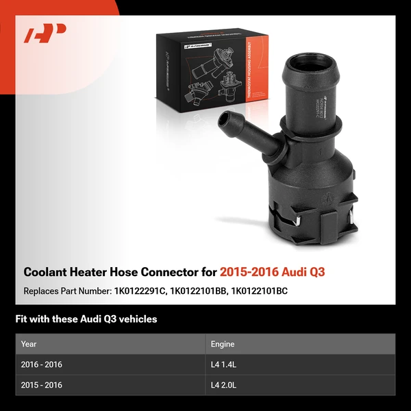 Coolant Heater Hose Connector for 2015-2016 Audi Q3