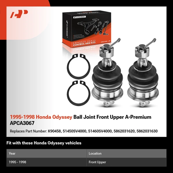 1995-1998 Honda Odyssey Ball Joint Front Upper A-Premium APCA3067