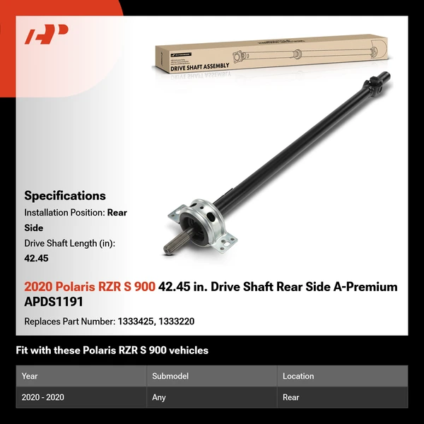 2020 Polaris RZR S 900 42.45 in. Drive Shaft Rear Side A-Premium APDS1191