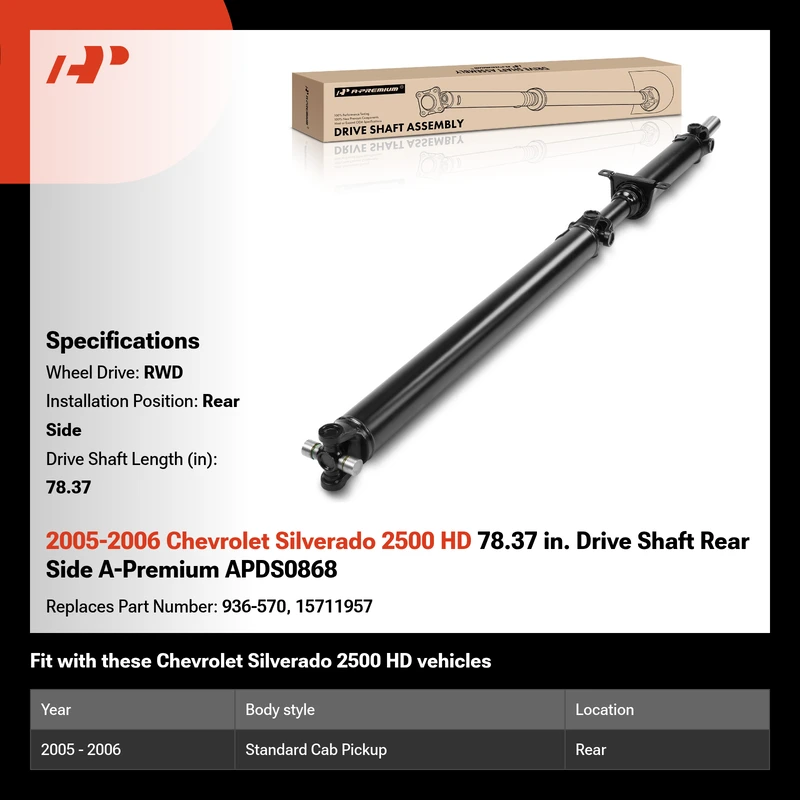 2005-2006 Chevrolet Silverado 2500 HD 78.37 in. Drive Shaft Rear Side A-Premium APDS0868