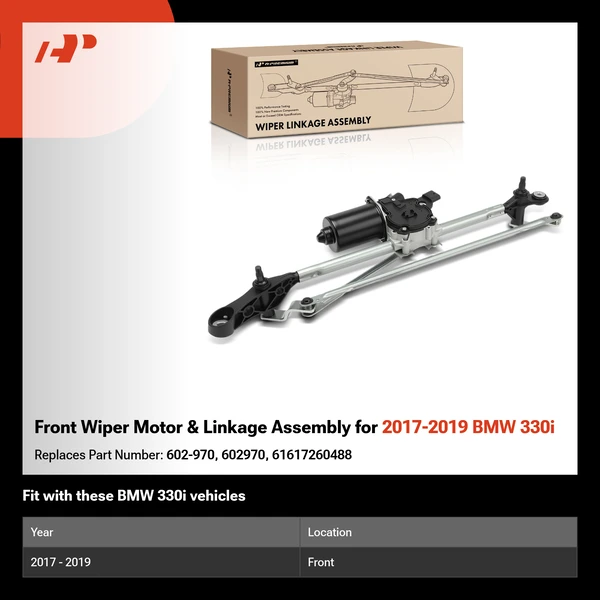Front Wiper Motor & Linkage Assembly for 2017-2019 BMW 330i