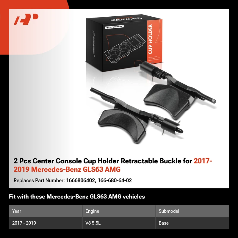 2 Pcs Center Console Cup Holder Retractable Buckle for 2017-2019 Mercedes-Benz GLS63 AMG