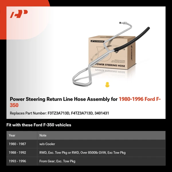 Power Steering Return Line Hose Assembly for 1980-1996 Ford F-350