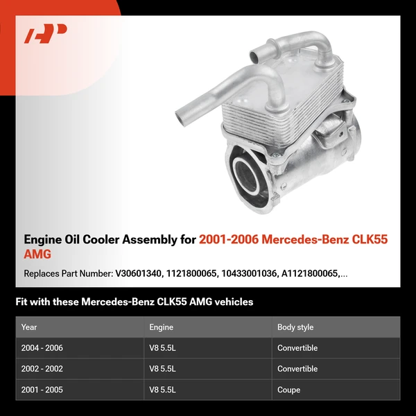 Engine Oil Cooler Assembly for 2001-2006 Mercedes-Benz CLK55 AMG