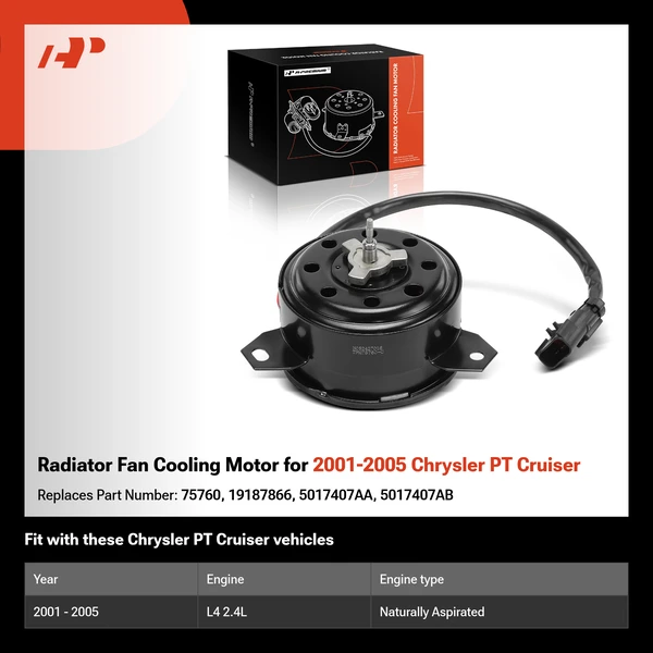 Radiator Fan Cooling Motor for 2001-2005 Chrysler PT Cruiser
