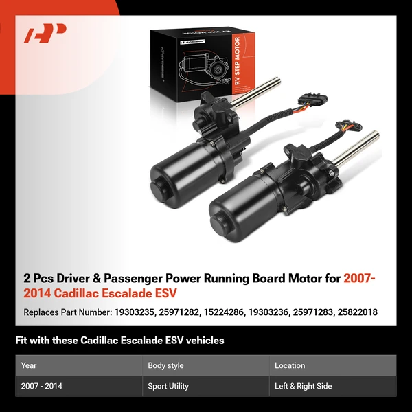 2 Pcs Driver & Passenger Power Running Board Motor for 2007-2014 Cadillac Escalade ESV