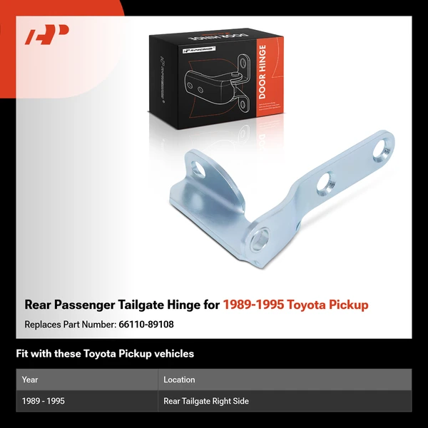 Rear Passenger Tailgate Hinge for 1989-1995 Toyota Pickup