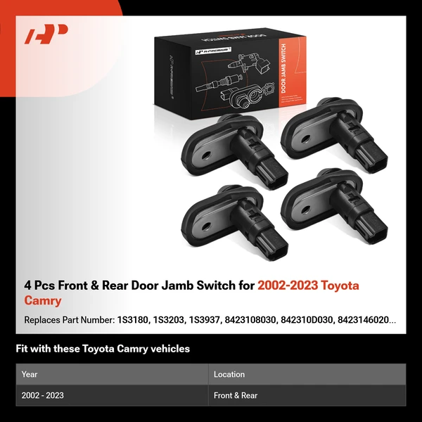 4 Pcs Front & Rear Door Jamb Switch for 2002-2023 Toyota Camry
