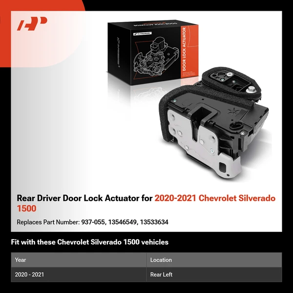 Rear Driver Door Lock Actuator for 2020-2021 Chevrolet Silverado 1500