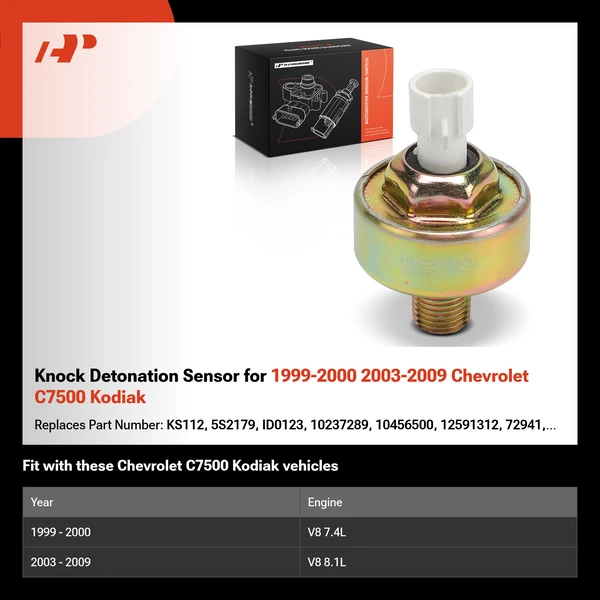 Knock Detonation Sensor for 1999-2000 2003-2009 Chevrolet C7500 Kodiak