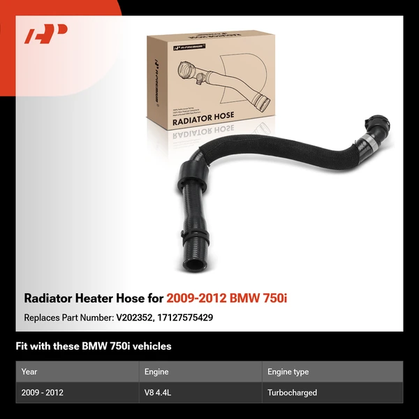 Radiator Heater Hose for 2009-2012 BMW 750i