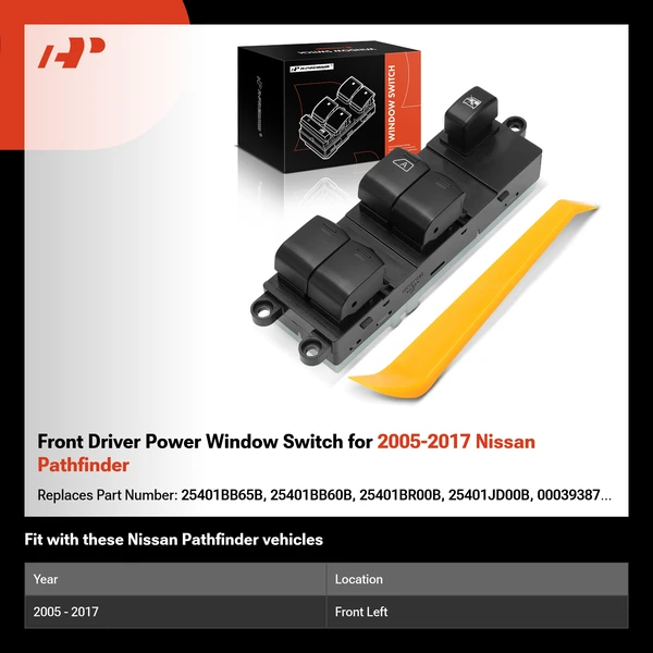 Front Driver Power Window Switch for 2005-2017 Nissan Pathfinder