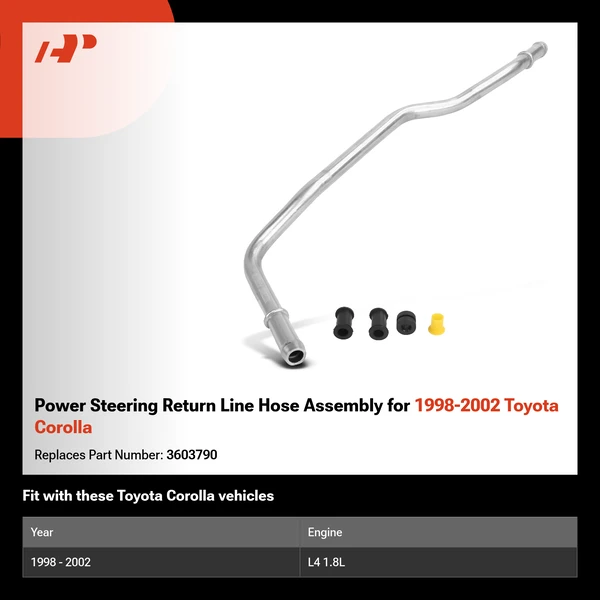 Power Steering Return Line Hose Assembly for 1998-2002 Toyota Corolla
