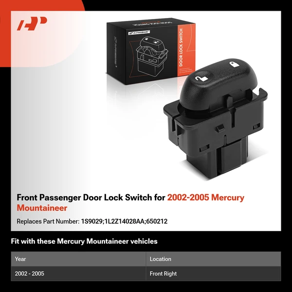 Front Passenger Door Lock Switch for 2002-2005 Mercury Mountaineer