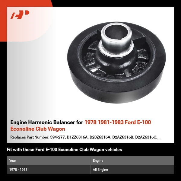 Engine Harmonic Balancer for 1978 1981-1983 Ford E-100 Econoline Club Wagon