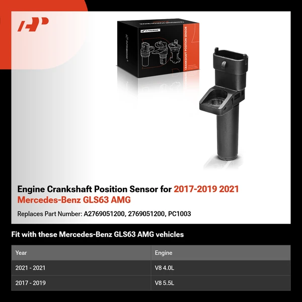 Engine Crankshaft Position Sensor for 2017-2019 2021 Mercedes-Benz GLS63 AMG