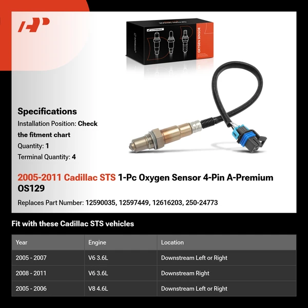 2005-2011 Cadillac STS 1-Pc Oxygen Sensor 4-Pin A-Premium OS129