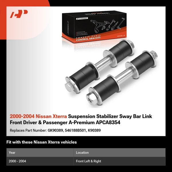 2000-2004 Nissan Xterra Suspension Stabilizer Sway Bar Link Front Driver & Passenger A-Premium APCA8354