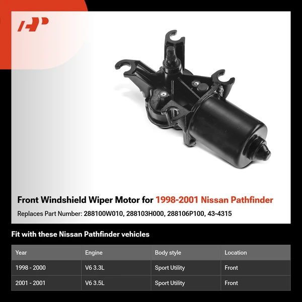 Front Windshield Wiper Motor for 1998-2001 Nissan Pathfinder