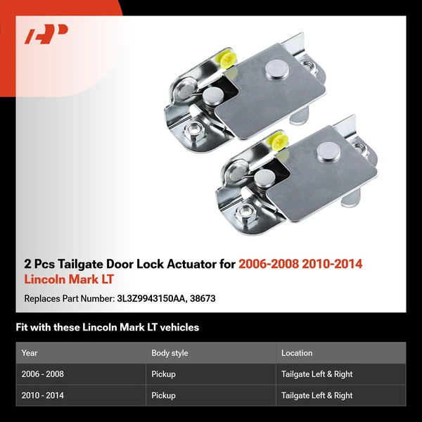 2 Pcs Tailgate Door Lock Actuator for 2006-2008 2010-2014 Lincoln Mark LT