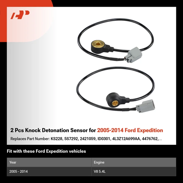 2 Pcs Knock Detonation Sensor for 2005-2014 Ford Expedition