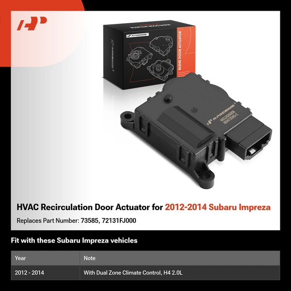 HVAC Recirculation Door Actuator for 2012-2014 Subaru Impreza