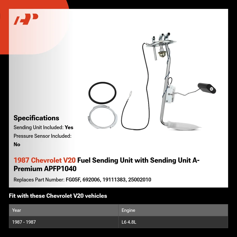 1987 Chevrolet V20 Fuel Sending Unit with Sending Unit A-Premium APFP1040
