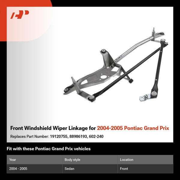 Front Windshield Wiper Linkage for 2004-2005 Pontiac Grand Prix
