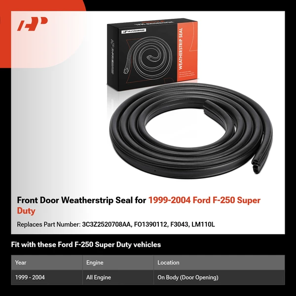 Front Door Weatherstrip Seal for 1999-2004 Ford F-250 Super Duty