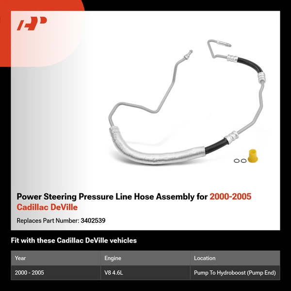 Power Steering Pressure Line Hose Assembly for 2000-2005 Cadillac DeVille