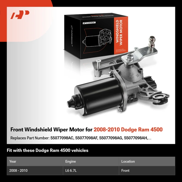 Front Windshield Wiper Motor for 2008-2010 Dodge Ram 4500