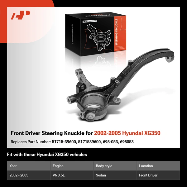 Front Driver Steering Knuckle for 2002-2005 Hyundai XG350