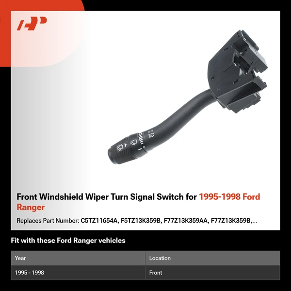 Front Windshield Wiper Turn Signal Switch for 1995-1998 Ford Ranger