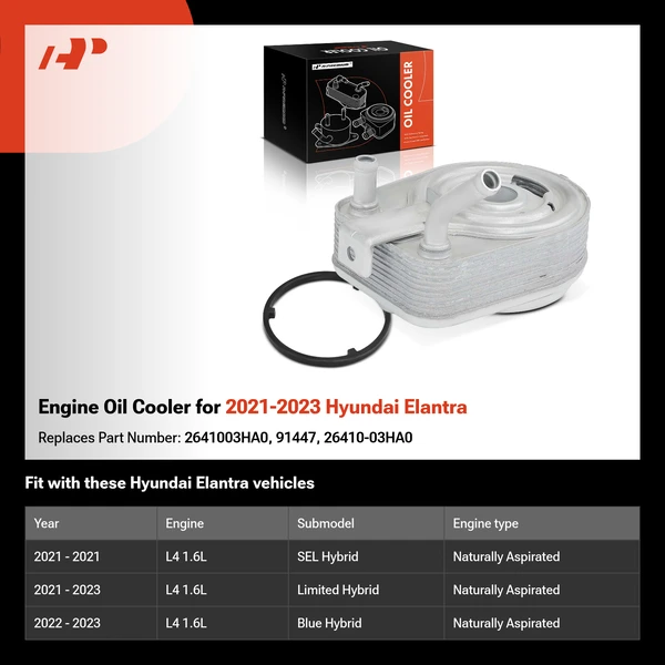 Engine Oil Cooler for 2021-2023 Hyundai Elantra