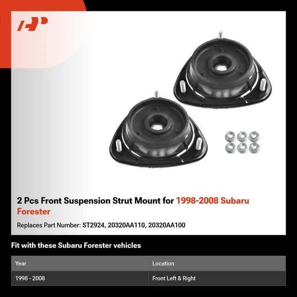 2 Pcs Front Suspension Strut Mount for 1998-2008 Subaru Forester