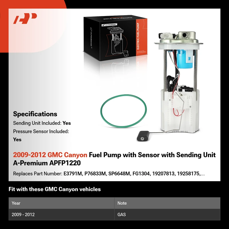 2009-2012 GMC Canyon Fuel Pump with Sensor with Sending Unit A-Premium APFP1220