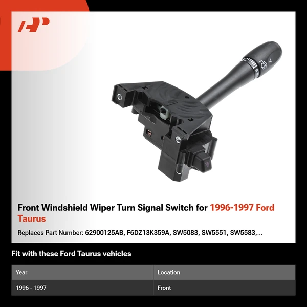 Front Windshield Wiper Turn Signal Switch for 1996-1997 Ford Taurus