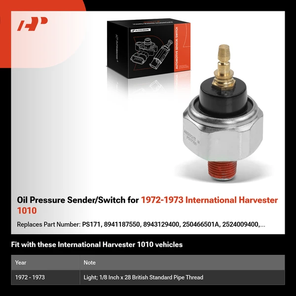 Oil Pressure Sender/Switch for 1972-1973 International Harvester 1010