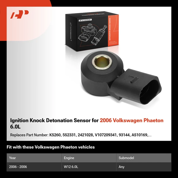Ignition Knock Detonation Sensor for 2006 Volkswagen Phaeton 6.0L