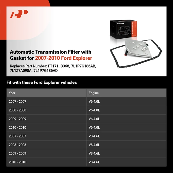 Automatic Transmission Filter with Gasket for 2007-2010 Ford Explorer