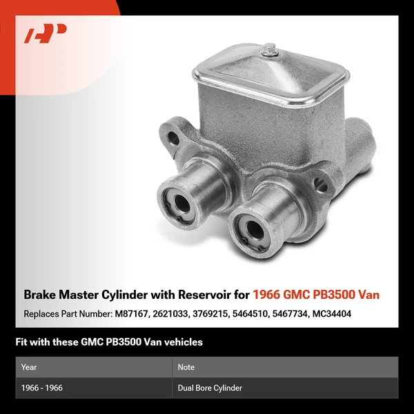 Brake Master Cylinder with Reservoir for 1966 GMC PB3500 Van