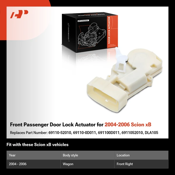 Front Passenger Door Lock Actuator for 2004-2006 Scion xB