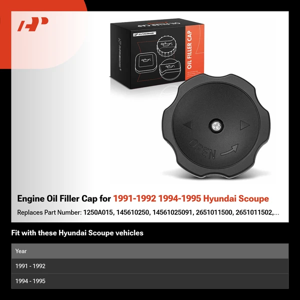 Engine Oil Filler Cap for 1991-1992 1994-1995 Hyundai Scoupe