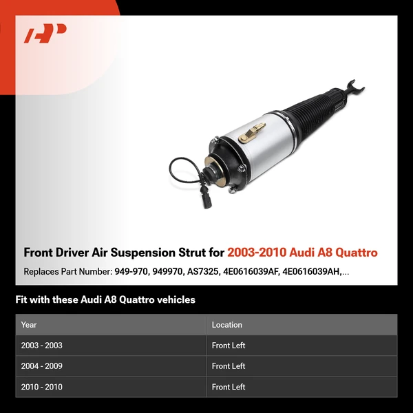 Front Driver Air Suspension Strut for 2003-2010 Audi A8 Quattro