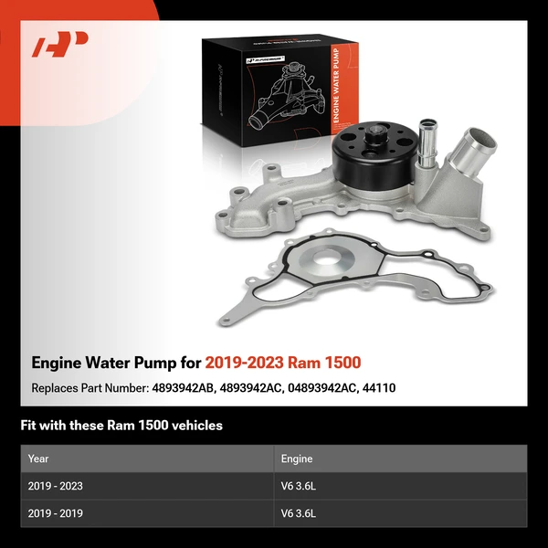 Engine Water Pump for 2019-2023 Ram 1500