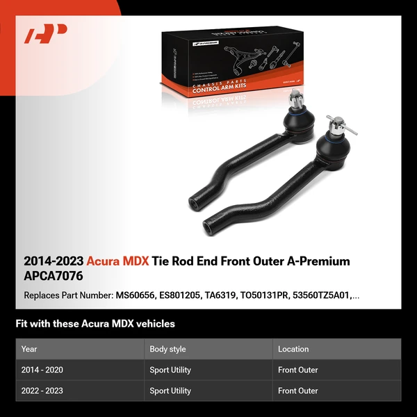 2014-2023 Acura MDX Tie Rod End Front Outer A-Premium APCA7076
